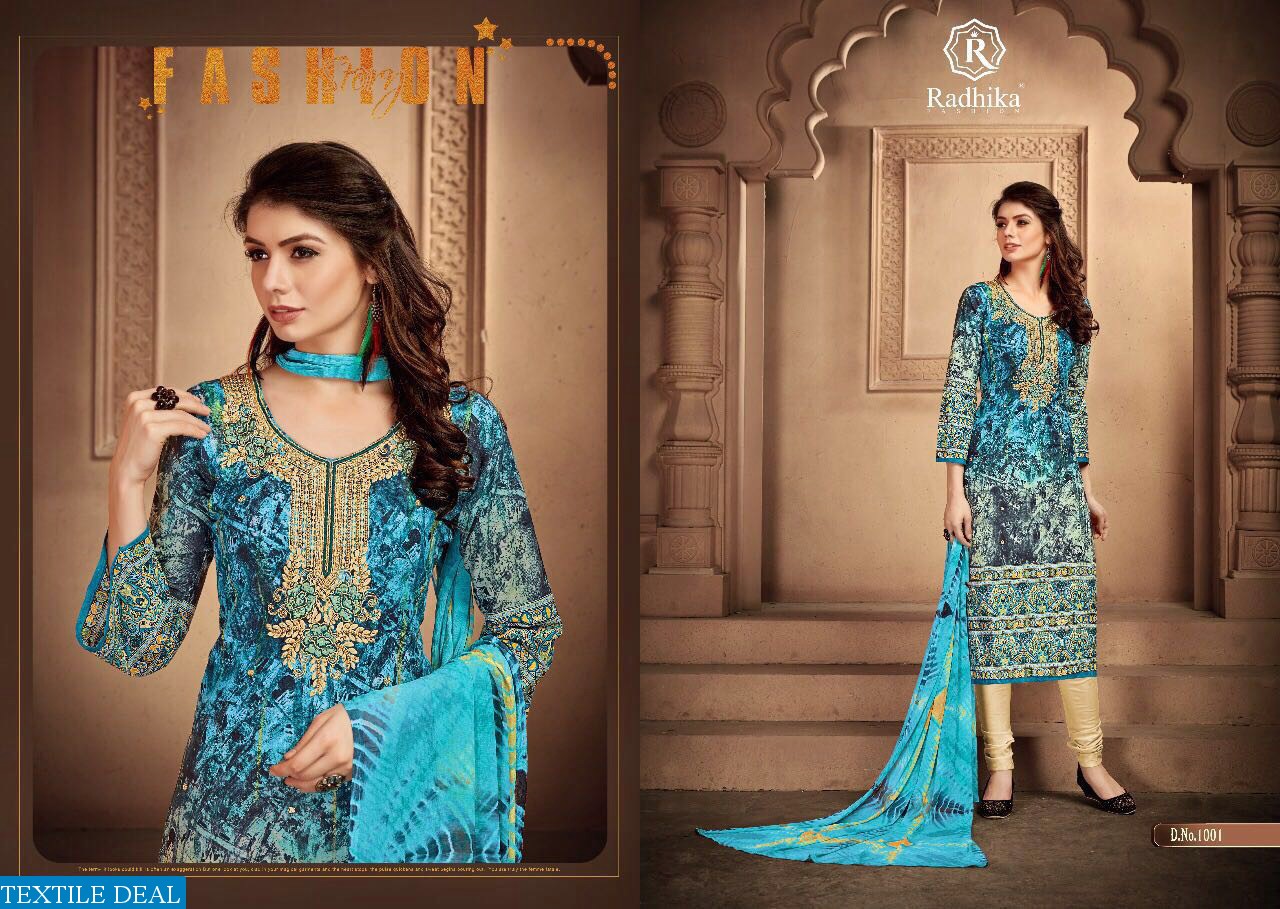 Radhika Afiya Wholesale cotton Work dress material